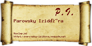 Parovsky Izidóra névjegykártya